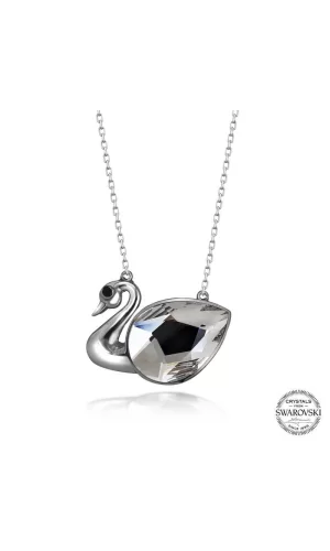 Luz&Pos Swarovski Crystal Taşlı Kuğu Gümüş Kadın Kolye