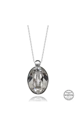 Luz&Pos Swarovski Crystal Taşlı Oval Gümüş Kadın Kolye