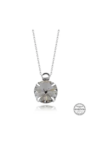 Luz&Pos Swarovski Crystal Taşlı Tektaş Gümüş Kadın Kolye