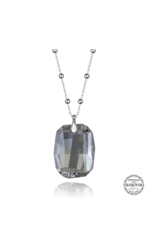 Luz&Pos Swarovski Crystal Taşlı Top Zincir Baget Gümüş Kadın Kolye