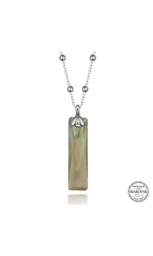 Luz&Pos Swarovski Crystal Taşlı Top Zincir Baget Gümüş Kadın Kolye