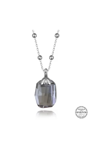 Luz&Pos Swarovski Crystal Taşlı Top Zincir Baget Gümüş Kadın Kolye