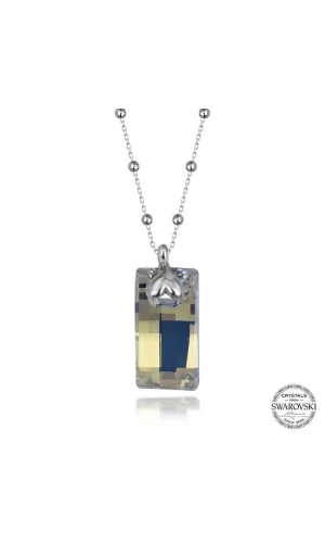 Luz&Pos Swarovski Crystal Taşlı Top Zincir Baget Gümüş Kadın Kolye