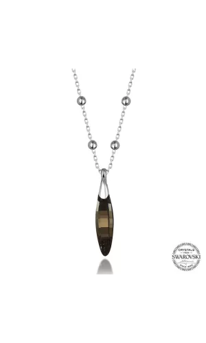 Luz&Pos Swarovski Crystal Taşlı Top Zincir Çubuk Gümüş Kadın Kolye
