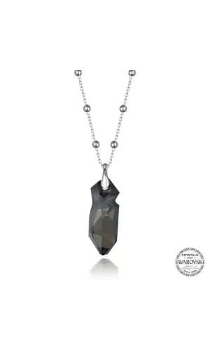 Luz&Pos Swarovski Crystal Taşlı Top Zincir Gümüş Kadın Kolye
