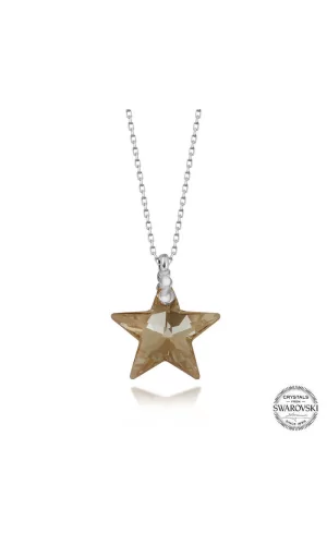 Luz&Pos Swarovski Crystal Taşlı Yıldız Gümüş Kadın Kolye