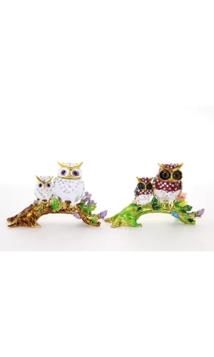 Swarovski Dal Üstünde 2li Baykuş