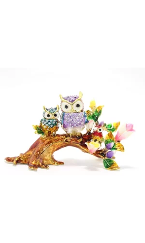 Swarovski Dal Üstünde 3lü Baykuş