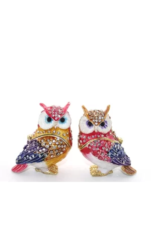 Swarovski Taşlı 2li Baykuş Seti