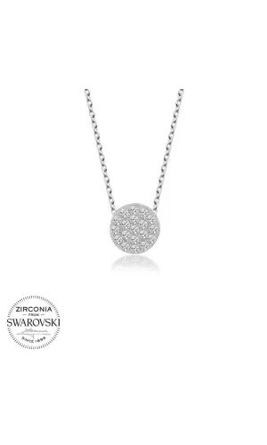 Luz&Pos Swarovski Taşlı Gümüş Çember Bayan Kolye