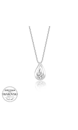 Luz&Pos Swarovski Taşlı Gümüş Damla Bayan Kolye
