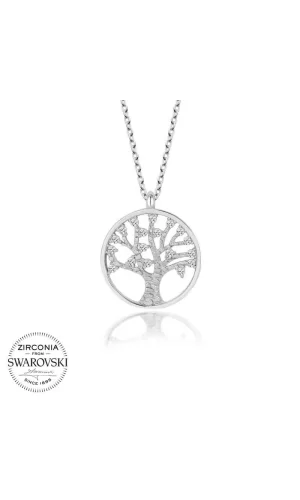 Luz&Pos Swarovski Taşlı Gümüş Hayat Ağacı Bayan Kolye