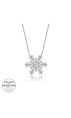 Luz&Pos Swarovski Taşlı Gümüş Kartanesi Bayan Kolye