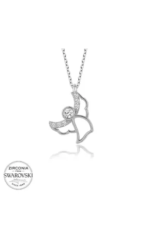 Luz&Pos Swarovski Taşlı Gümüş Melek Bayan Kolye