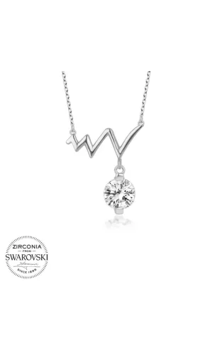 Luz&Pos Swarovski Taşlı Gümüş Ritim Bayan Kolye