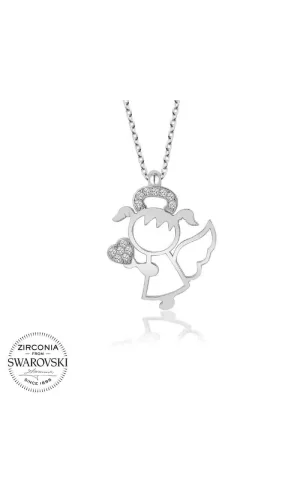 Luz&Pos Swarovski Taşlı Gümüş Su Perisi Bayan Kolye