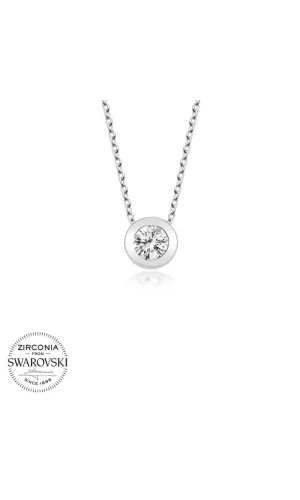 Luz&Pos Swarovski Taşlı Gümüş Tektaş Bayan Kolye