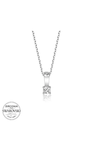 Luz&Pos Swarovski Taşlı Gümüş Tektaş Bayan Kolye