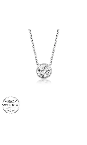 Luz&Pos Swarovski Taşlı Gümüş Tektaş Bayan Kolye
