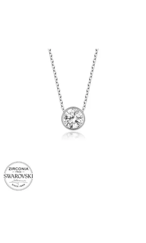 Luz&Pos Swarovski Taşlı Gümüş Tektaş Bayan Kolye
