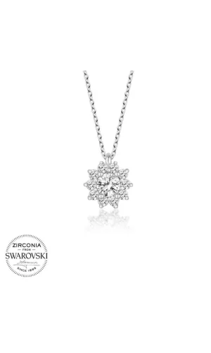 Luz&Pos Swarovski Taşlı Gümüş Tektaş Bayan Kolye