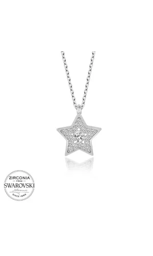 Luz&Pos Swarovski Taşlı Gümüş Yıldız Bayan Kolye