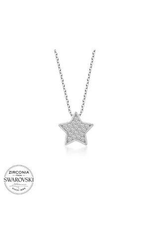 Luz&Pos Swarovski Taşlı Gümüş Yıldız Bayan Kolye