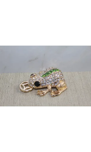 Swarovski Taşlı Minik Figür - Kurbağa