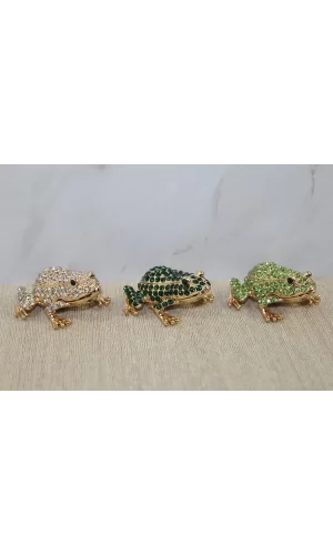 Swarovski Taşlı Minik Figür - Kurbağa Model 2
