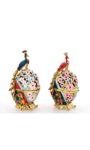 Swarovski Taşlı Tavuskuşu Yumurta