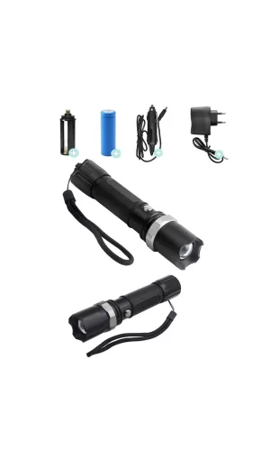 Swat Profesyonel Şarjlı El Feneri Ledli+flashlight+zoom Özellikli 6 Parça Full Set