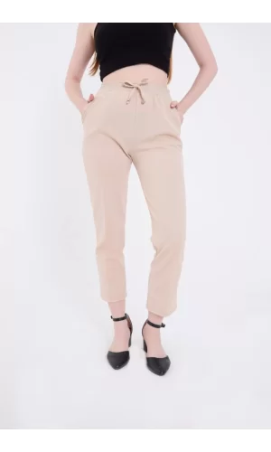 Tam Kalıp Basic Eşofman Pantolon - Bej