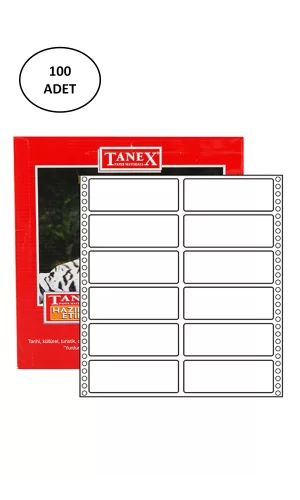 Taneks 35X97 Mm Bilgisayar Etiketi 100 Lü
