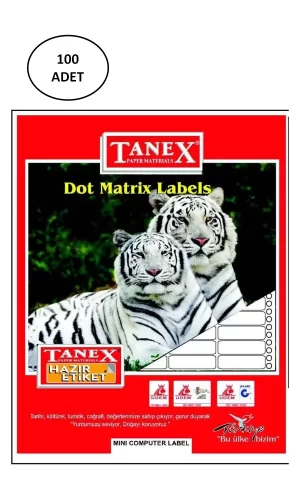 Tanex 17X25 Bilgisayar Etiketi 100 Lü