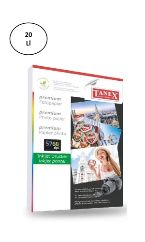 Tanex Fotoğraf Kağıdı A4 240 gr 240 mm x 297 mm 20 Sayfa