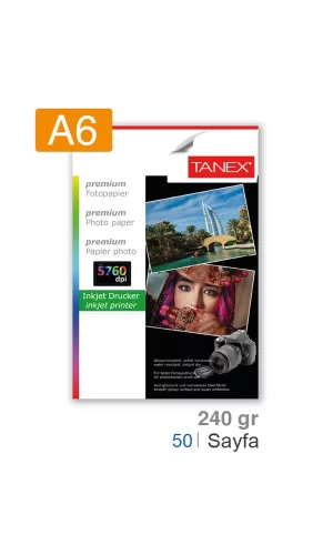 Tanex Fotoğraf Kağıdı A6 240 gr 100 mm x 150 mm 50 Sayfa