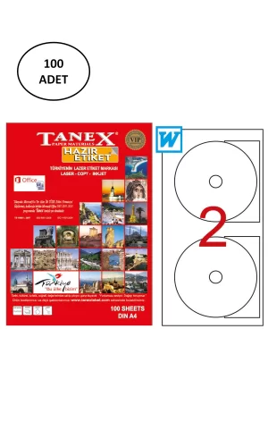 Tanex Laser Etiket 100 Lü 117mm