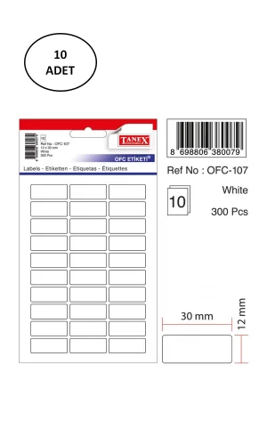 Tanex Ofc 107 Ofis Etiketi 10 Adet