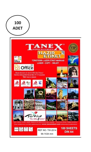 Tanex Tw-2016 99,1x34 Mm Lazer Etiket 100 Adet