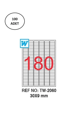 Tanex Tw-2060 Lazer Etiket 30X09 Mm 100 Lü