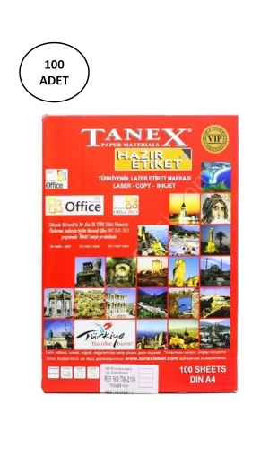 Tanex Tw-2104 Lazer Etiket 192X59 Mm 100 Lü