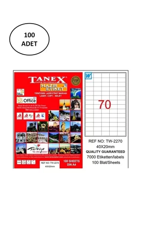 Tanex Tw-2270 40x20 Mm Laser Etiket 100 Lü