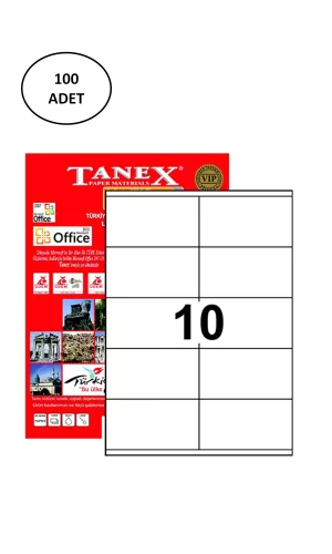 Tanex TW-2610 105x57 mm 100 Adet Laser Etiket