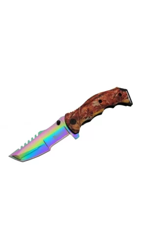 Tanto Fst 3039 A Tırtıklı Gökkuşağı Kamp Çakı 23 Cm - G10 Sap, Yarı Otomatik