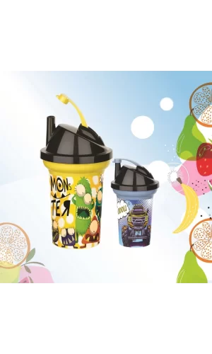 Tedy Pipetli Çocuk Içecek Bardağı Desenli Bardak 300ml
