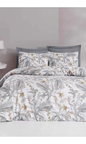 Tek Kişilik Pamuklu Nevresim Takımı Fitted Çarşaflı Lastikli Amy Coin