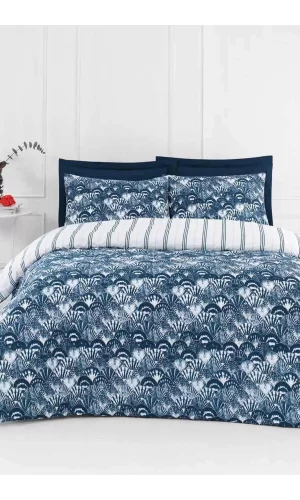 Tek Kişilik Pamuklu Nevresim Takımı Fitted Çarşaflı Lastikli Kai Deep