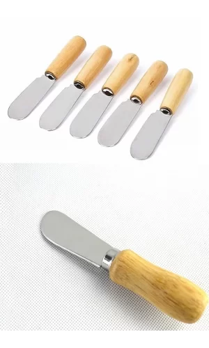 Tereyağı Bıçağı - Mini Spatula Ahşap Saplı 6 Adet