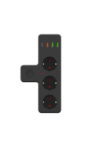 Termal Akım Korumalı Isıya Dayanıklı 3’lü Priz 3x Usb 1x Type-c