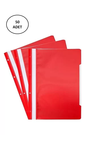 Ticon Plastik Telli Dosya Kırmızı 50 li